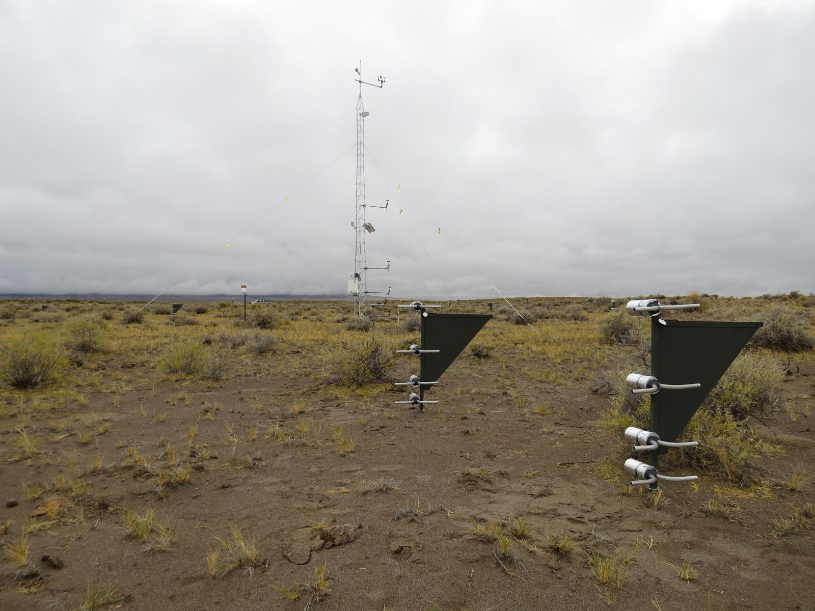 Photo of the San Luis Valley (BLM) Network site showing close-up of MWAC sediment samplers.